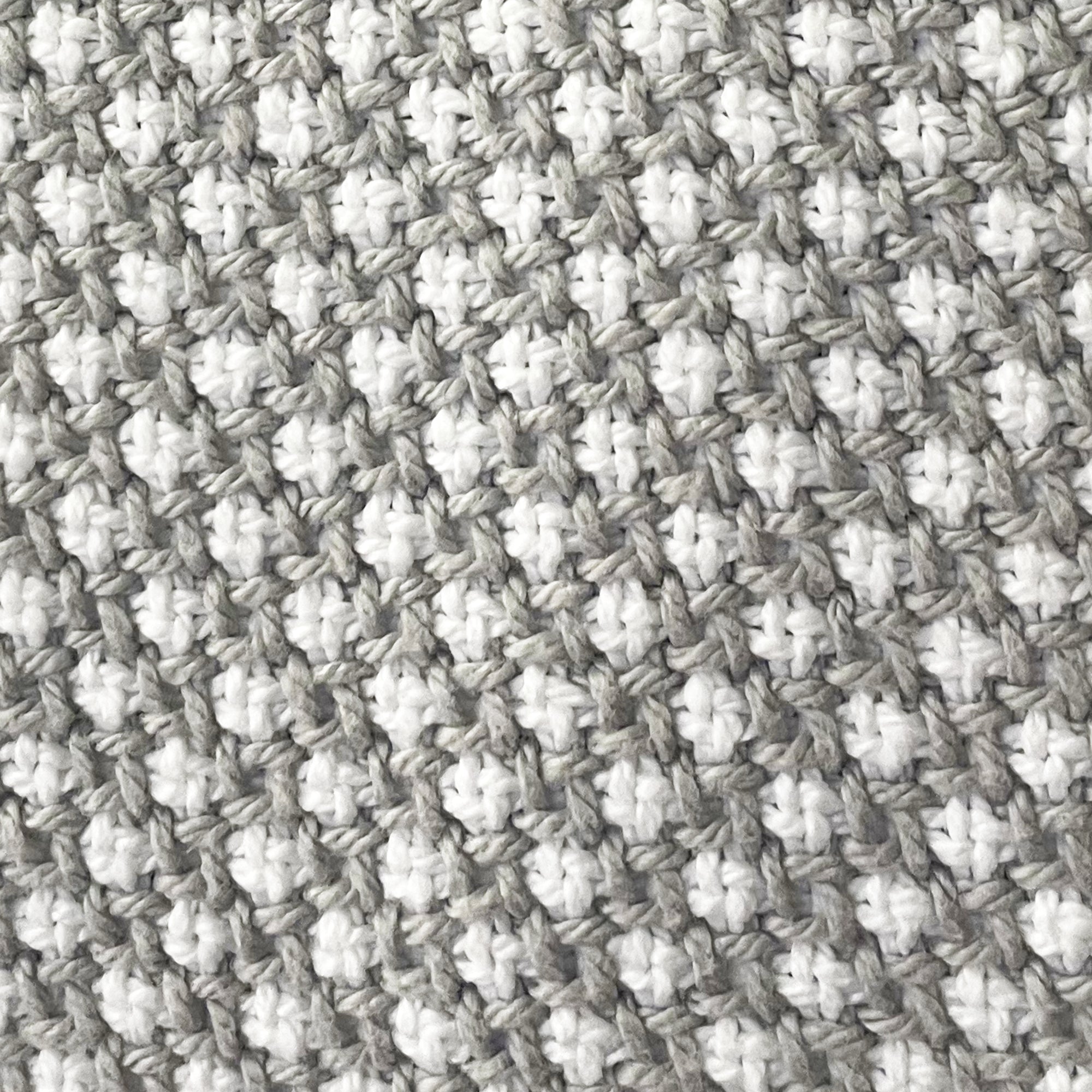 American Blanket Company - Cotton Blanket, 100% Cotton Lattice Weave Cotton Blanket - Close up of the gray and white woven pattern
