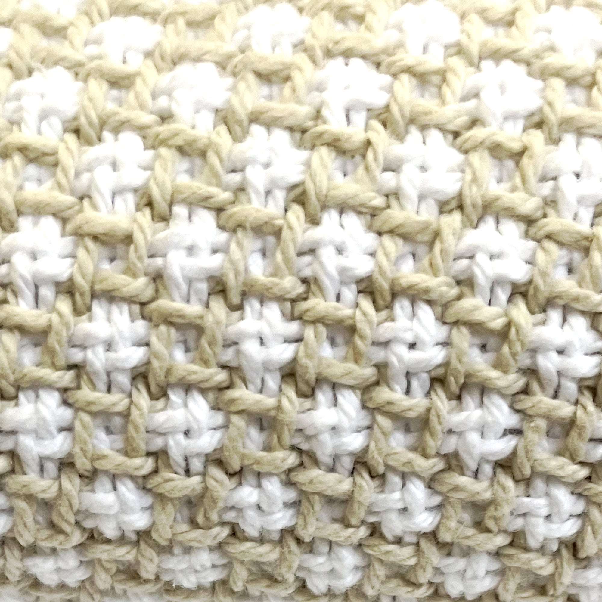 American Blanket Company - Cotton Blanket, 100% Cotton Lattice Weave  Cotton Blanket - Close up of the natural and white woven pattern
