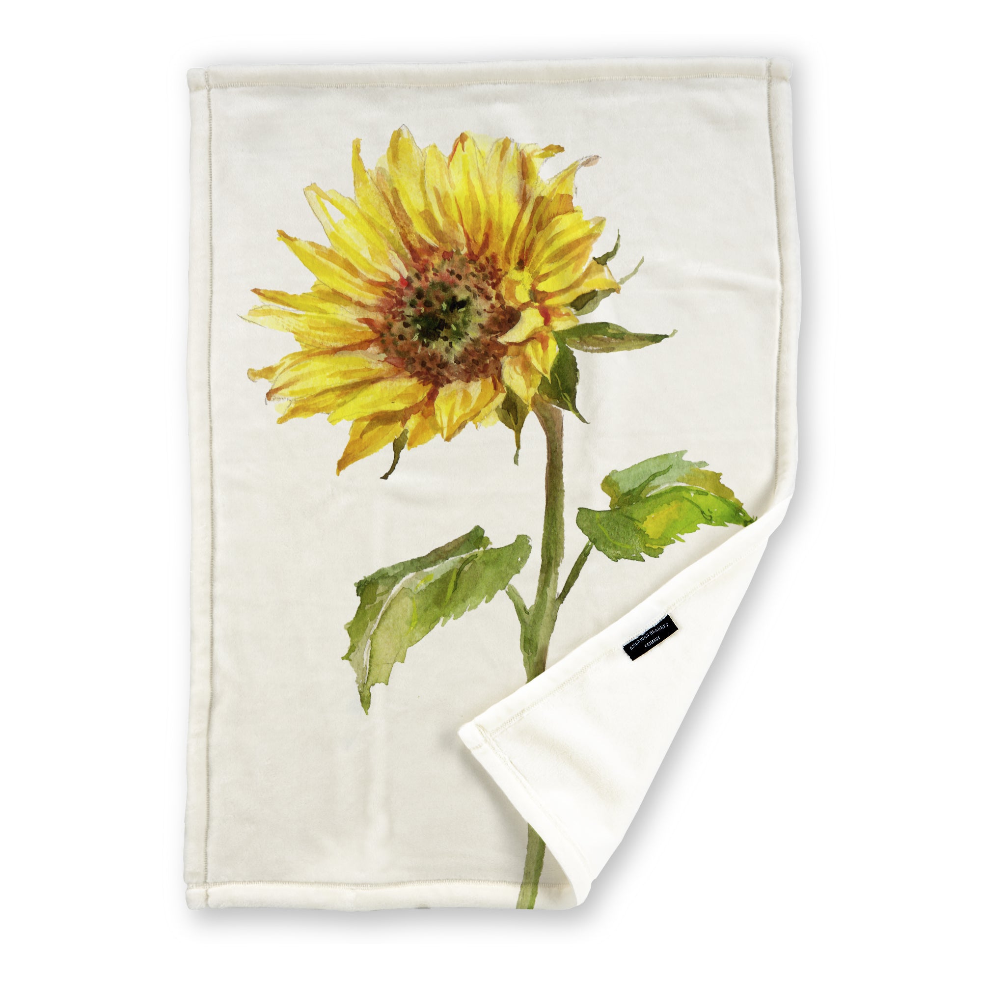 American Blanket Company - Luster Loft Spring Flowers Fleece Blanket -Printed Sunflower Fleece Blanket