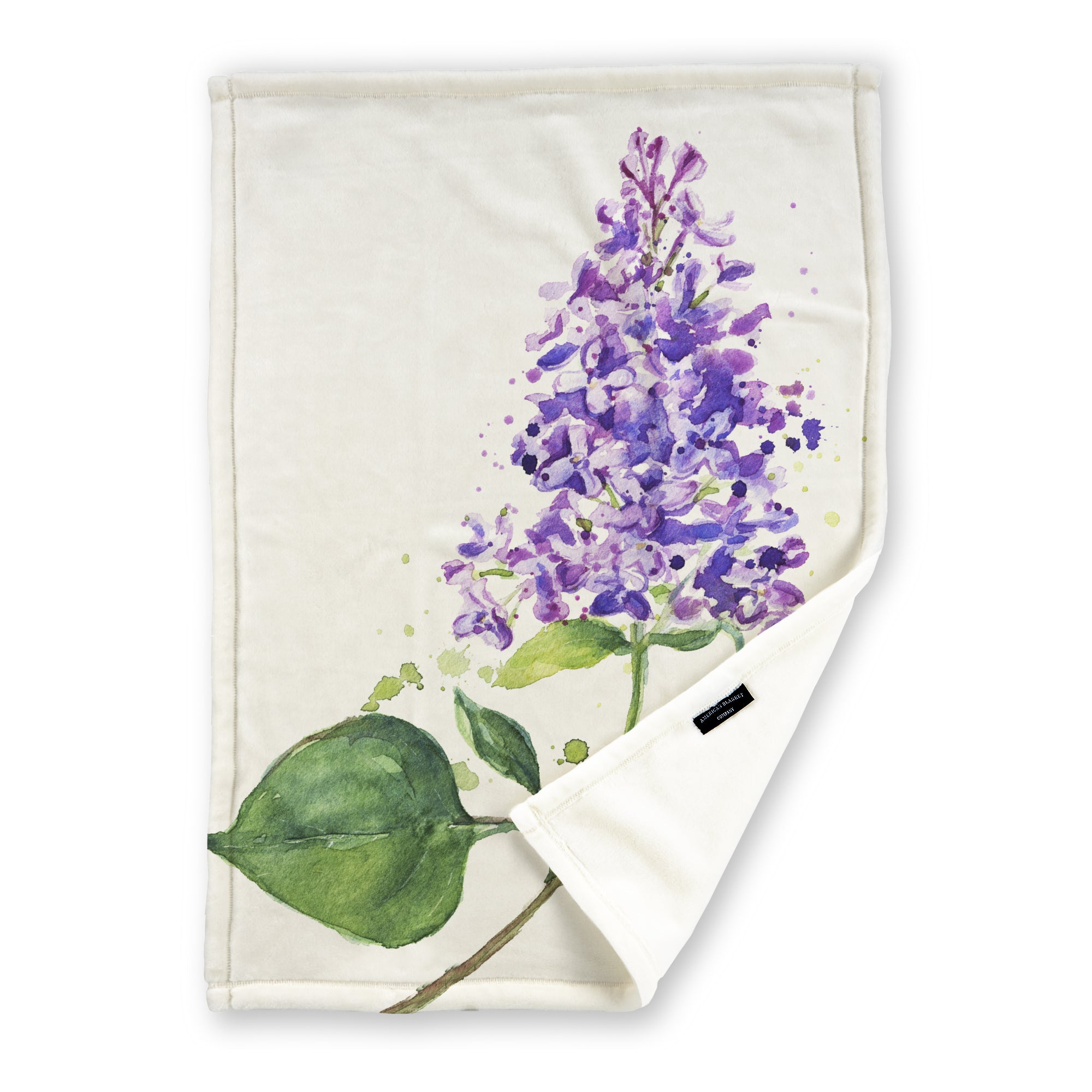 American Blanket Company - Luster Loft Spring Flowers Fleece Blanket - Fleece Blanket Printed Lilac Blanket