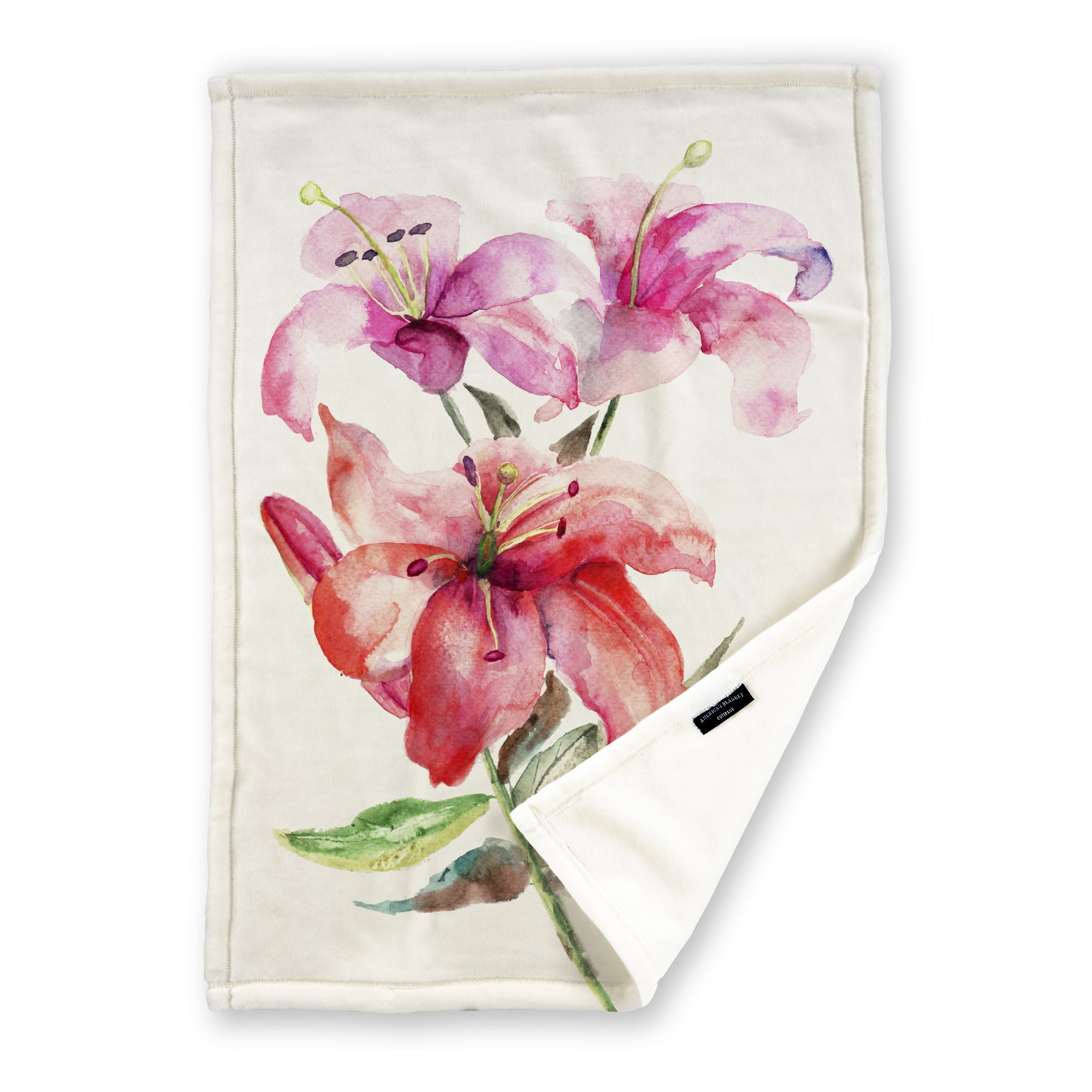 American Blanket Company - Luster Loft Spring Flowers Fleece Blanket - Fleece Blanket Printed Amaryllis Blanket
