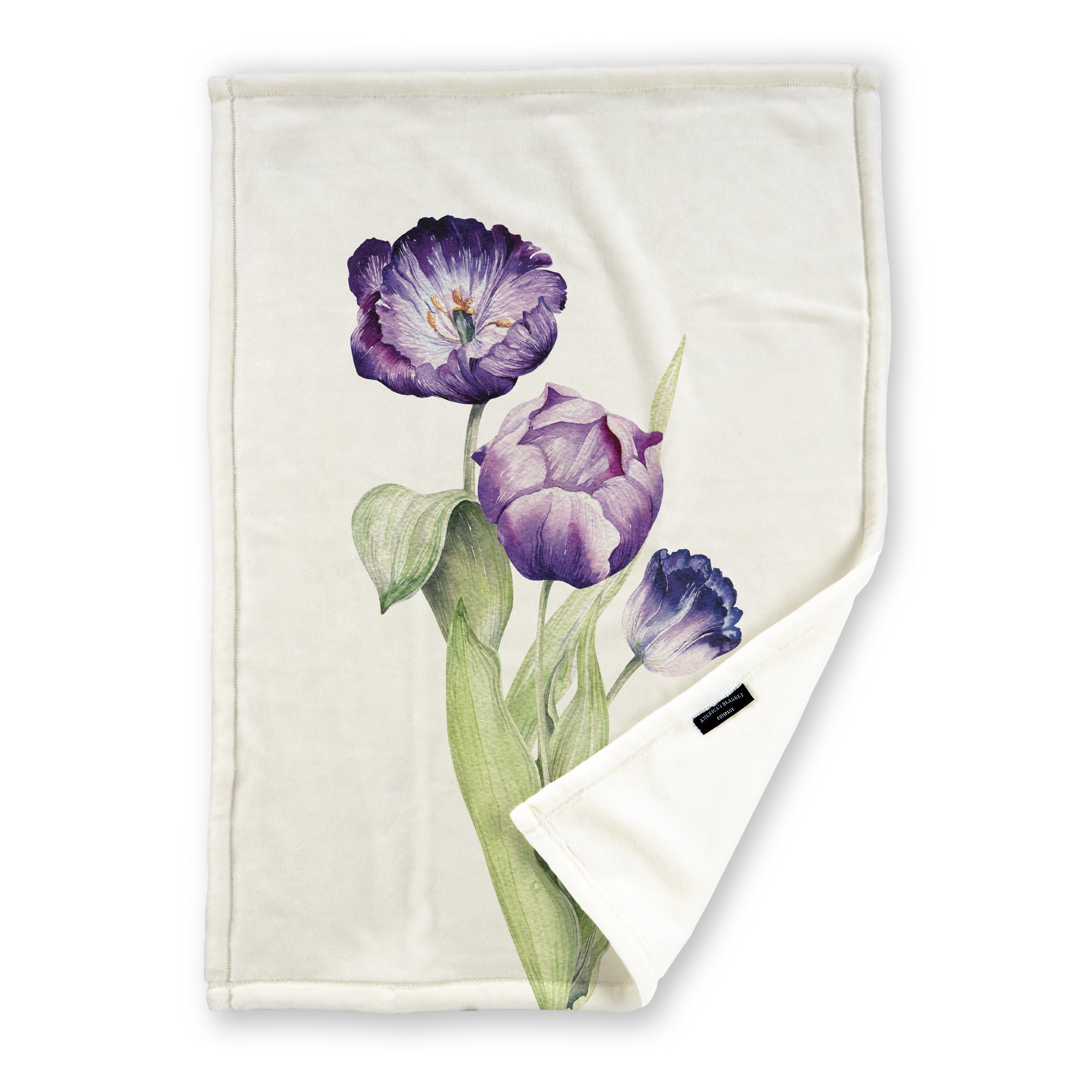 American Blanket Company - Luster Loft Spring Flowers Fleece Blanket - Fleece Blanket Printed Crocus Blanket
