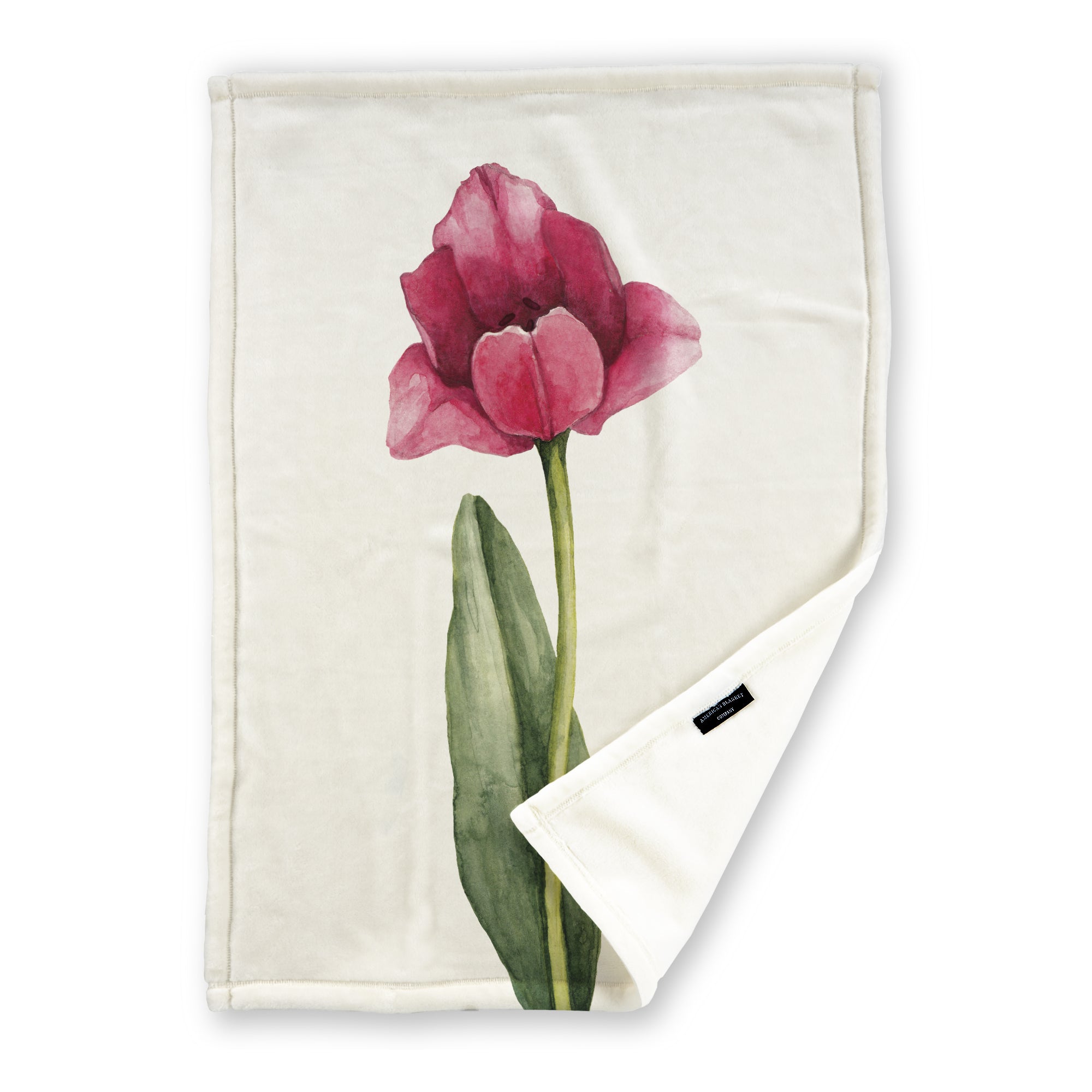 American Blanket Company - Luster Loft Spring Flowers Fleece Blanket - Fleece Blanket Printed Parrot Tulip Blanket