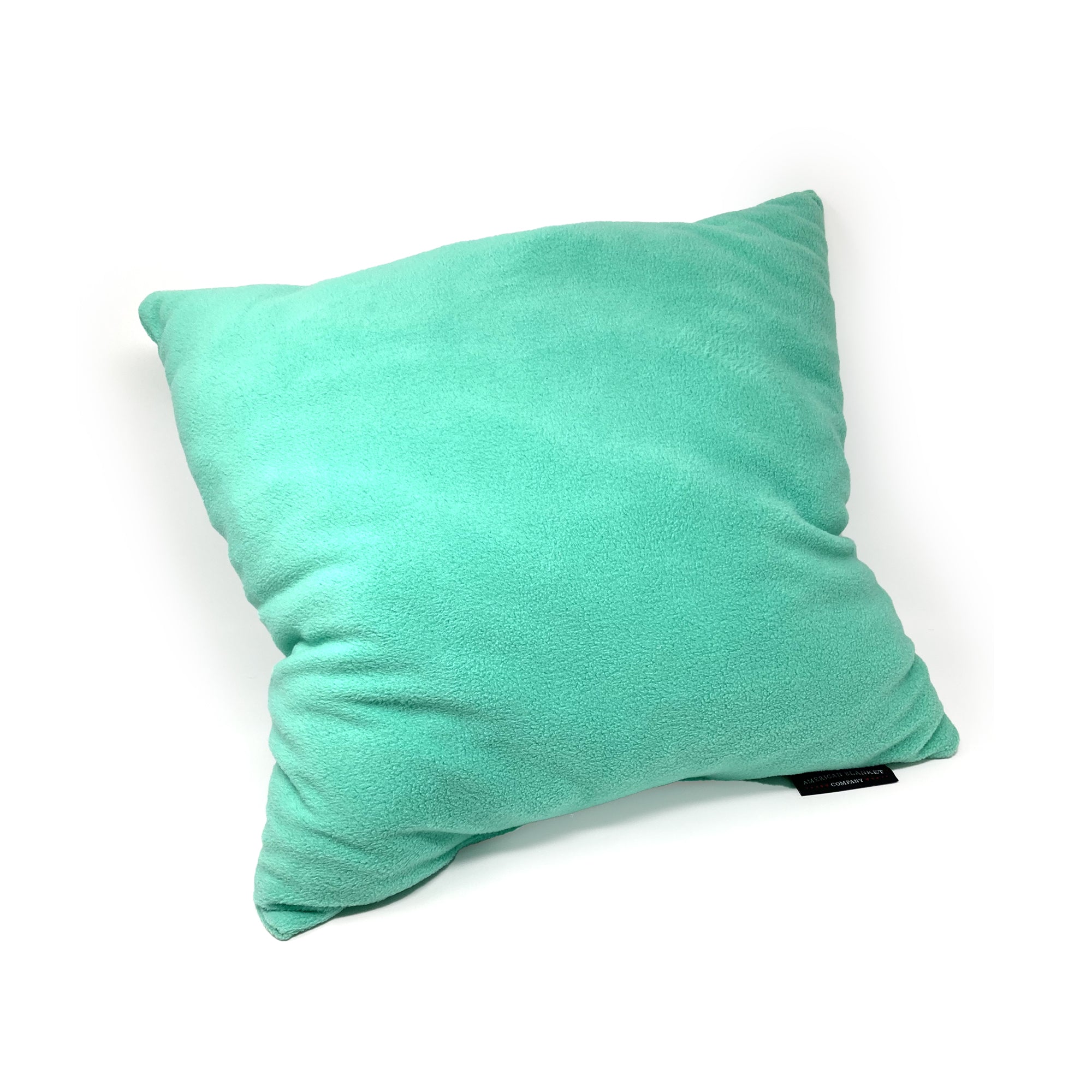 American Blanket Company - Peaceful Touch Fleece Throw Pillows - Mint Green Fleece Throw Pillow on white background