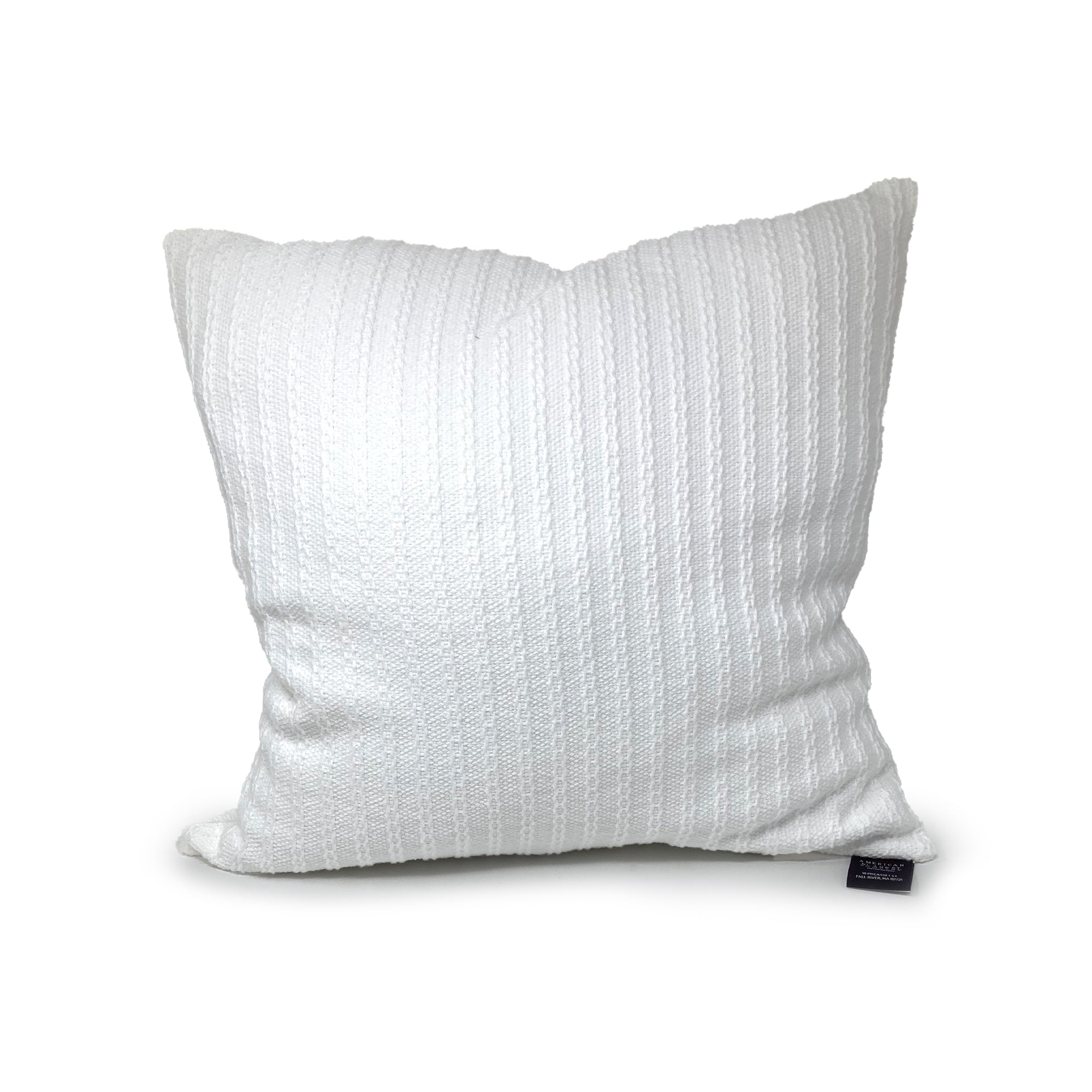 American Blanket Company - 100% Cotton Throw Pillows -   white cable Weave Cotton Throw Pillows on white background