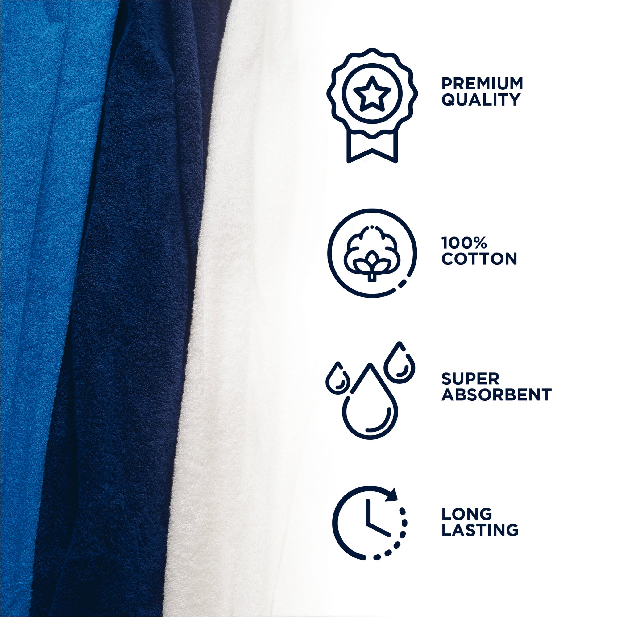 American Blanket Company -  Colorful 100% Cotton Towels - PREMIUM QUALITY
100%
COTTON
SUPER
ABSORBENT
LONG
LASTING
