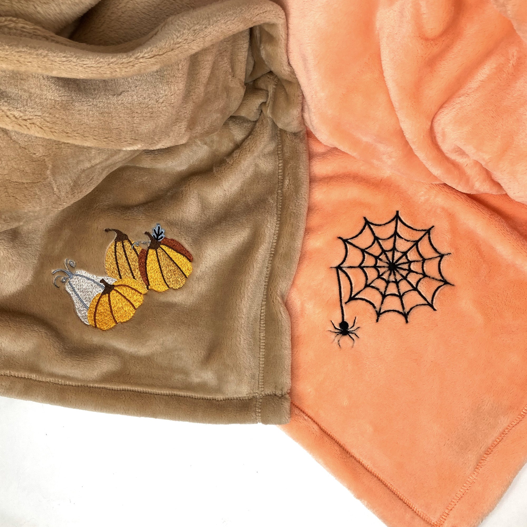 Fall & Halloween Embroidered Blankets- Luster Loft Fleece Blanket