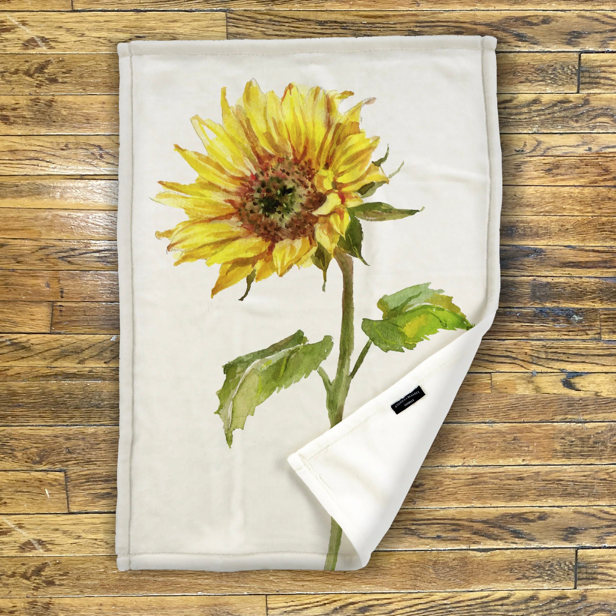American Blanket Company - Luster Loft Spring Flowers Fleece Blanket -Printed Sunflower Fleece Blanket