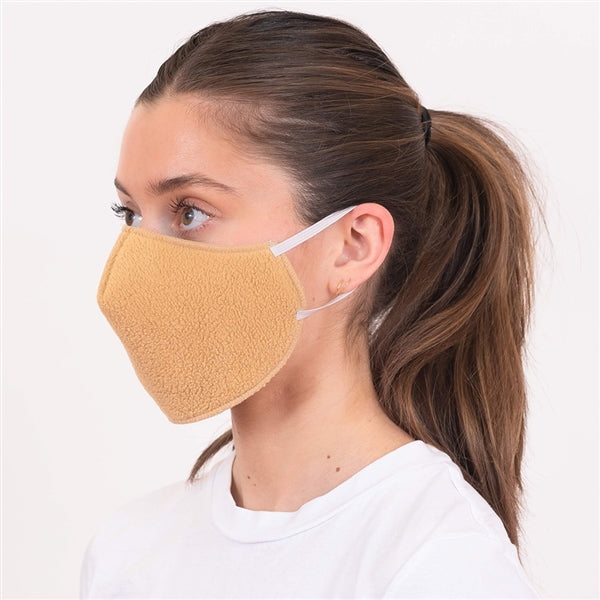 American Blanket Company - Peaceful touch fleece face mask - face mask-beige - soft face mask - American Blanket Company