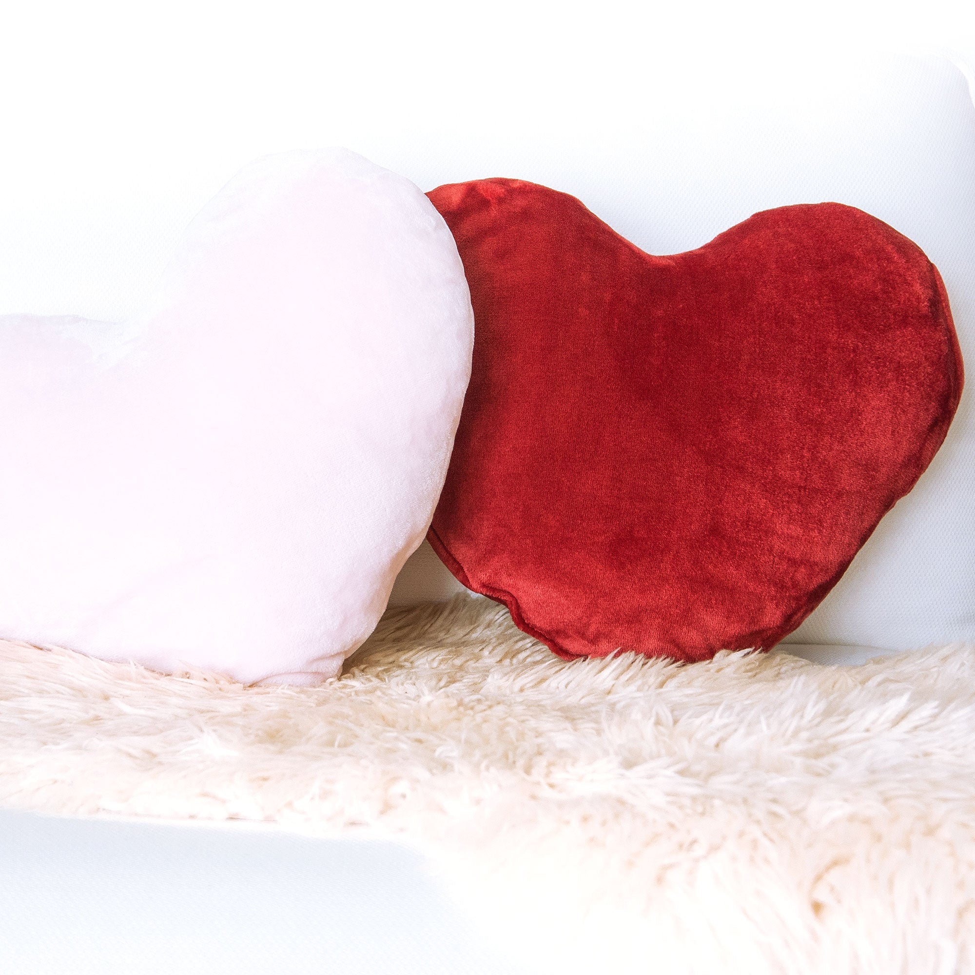 American Blanket Company - luster loft fleece heart pillows - trio of fleece heart throw pillows