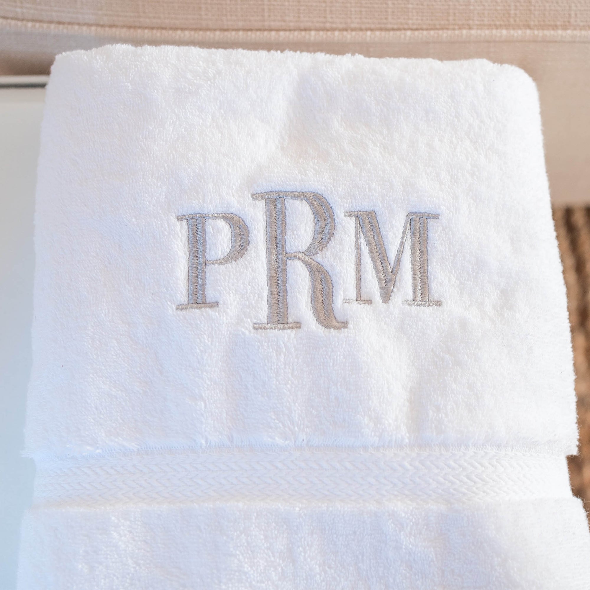 AMERICAN BLANKET COMPANY - 100% COTTON BATH TOWELS  - 100% Cotton Bath Towels, monogramed initials on cotton towel