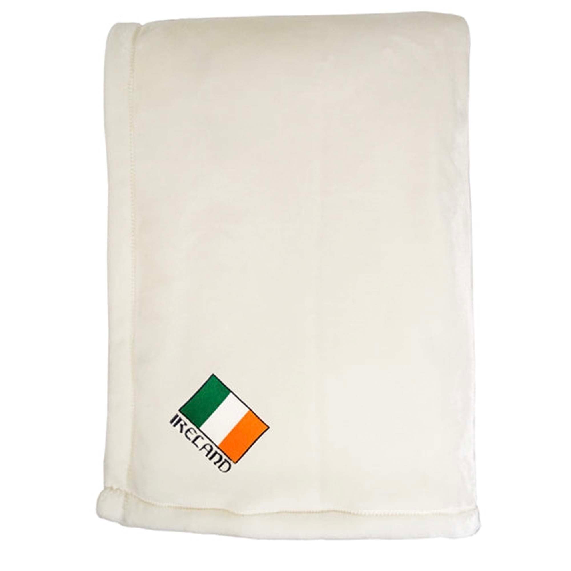 American Blanket Company - Luster Loft Fleece Blanket - Irish Flag embroidered blanket embroidered Cotton Ball fleece blanket 