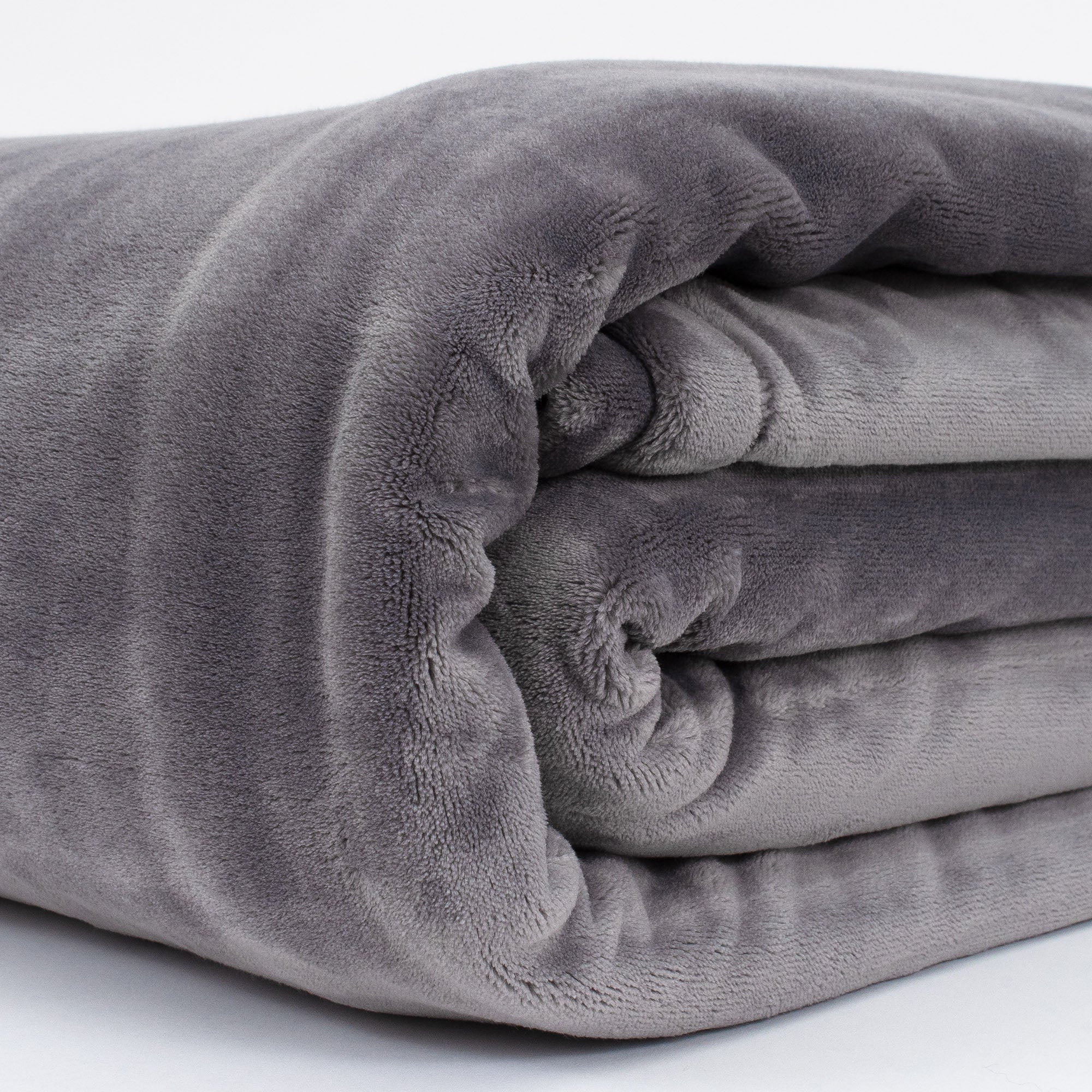 American blanket company - luster loft Fleece Blankets - Medium Gray Fleece Blanket Detail Shot -Fleece Blankets - Luster Loft - American Blanket Company