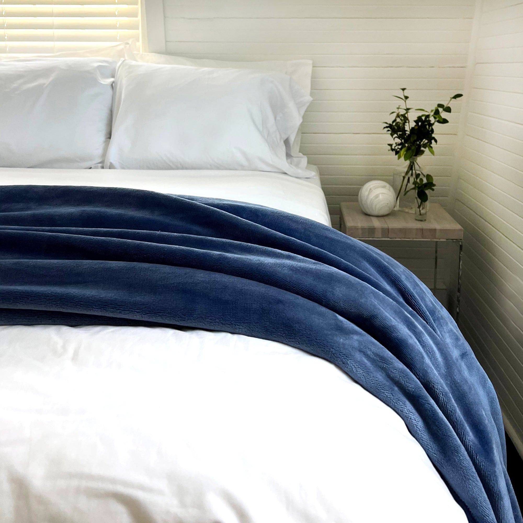 American blanket company - luster loft Fleece Blankets - Luster Loft Blanket on bed - Fleece Blankets 