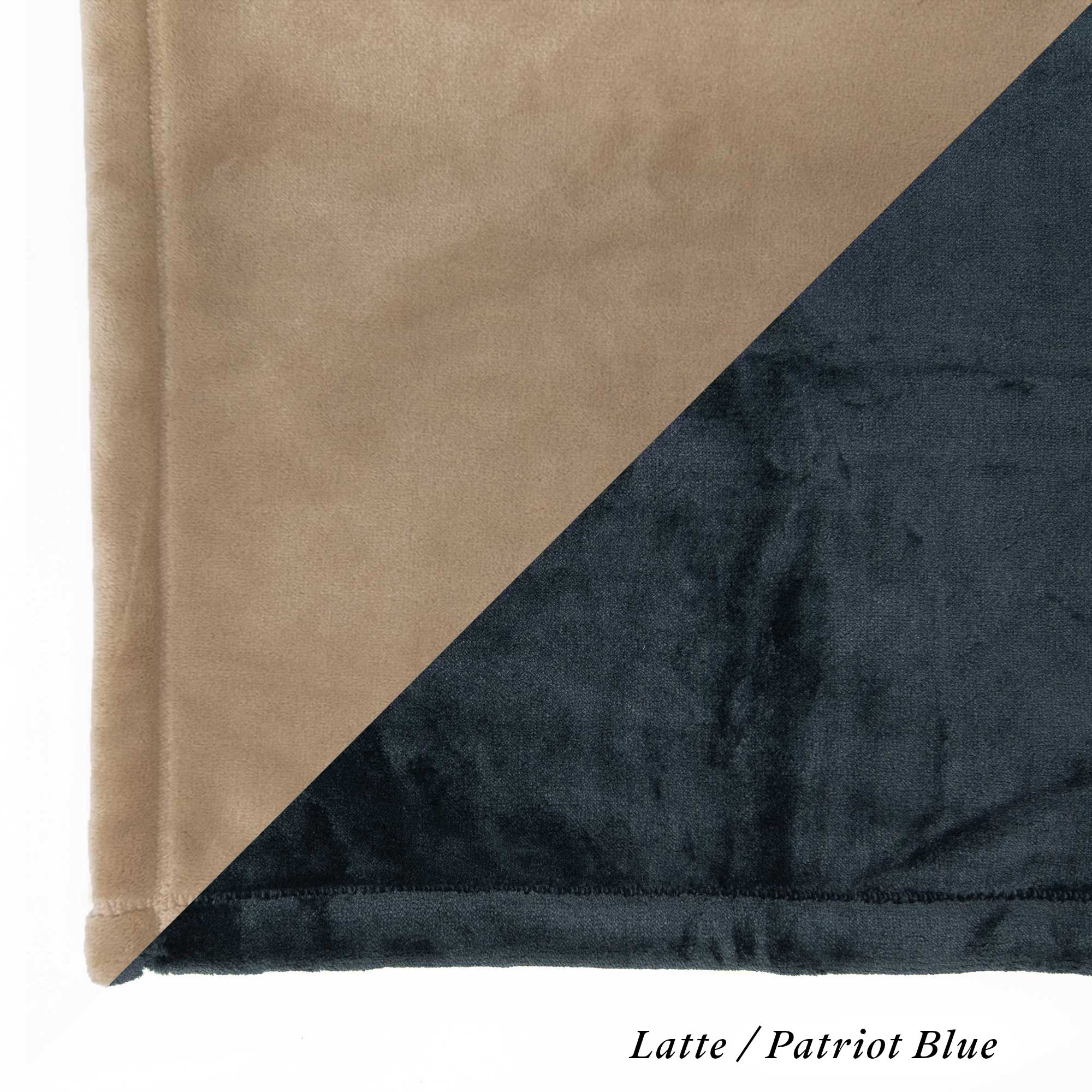 American Blanket Company - Luster Loft Fleece Pet Bed Lounger - Latte/Patriot Blue Luster Loft Fleece Pet bed Lounger Swatch