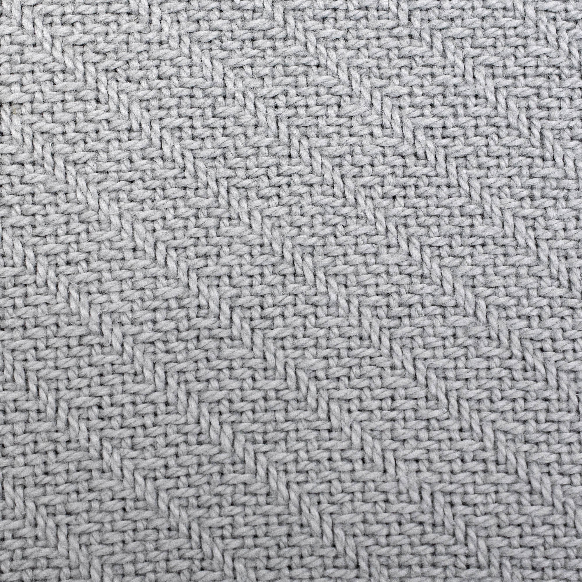 American Blanket Company - 100% Cotton Throw Pillows -  Gray Basket weave Fabric swatch