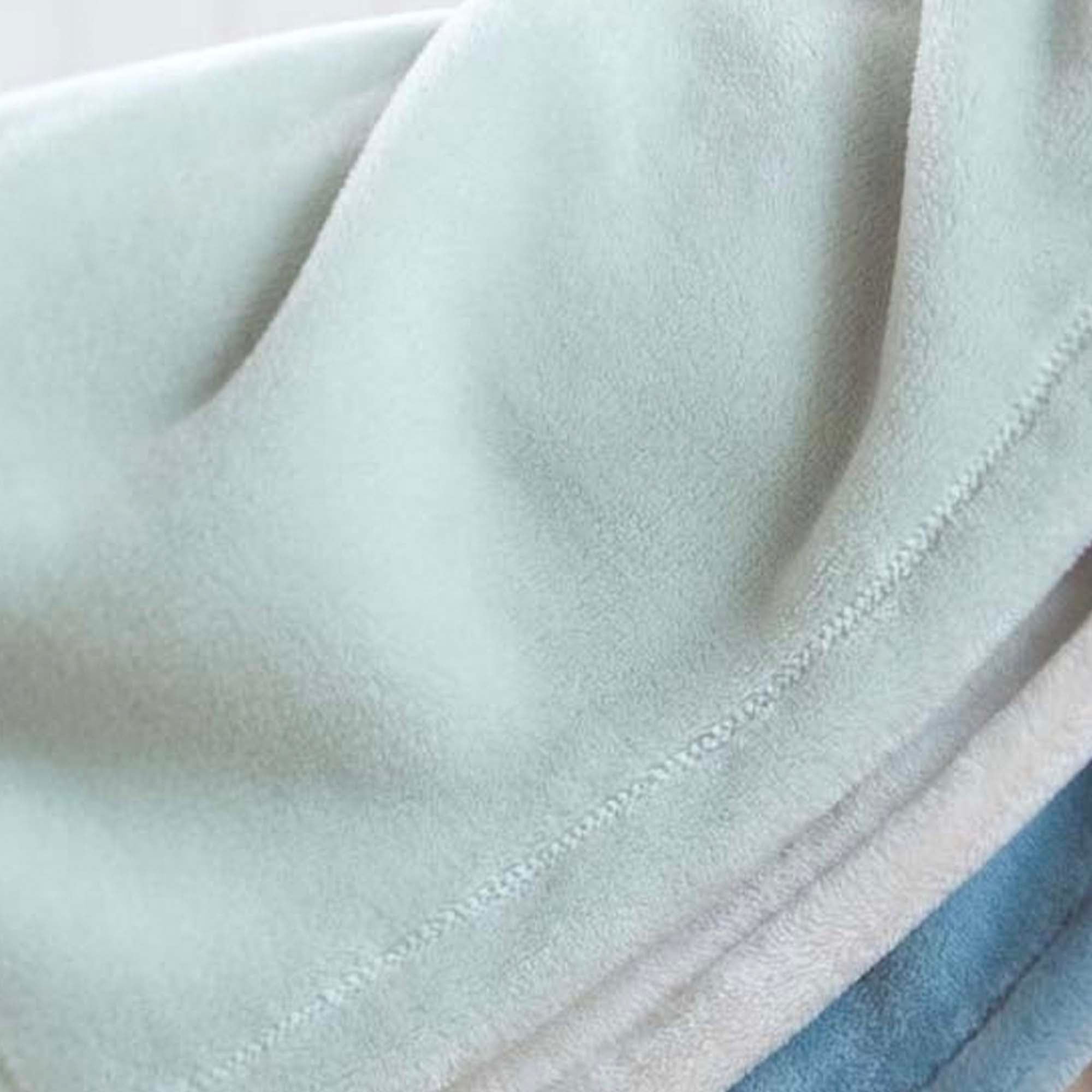 American Blanket Company - Luster Loft Fleece Blankets - Fleece Baby Blankets - detail shot of the 1" hem of the baby blankets