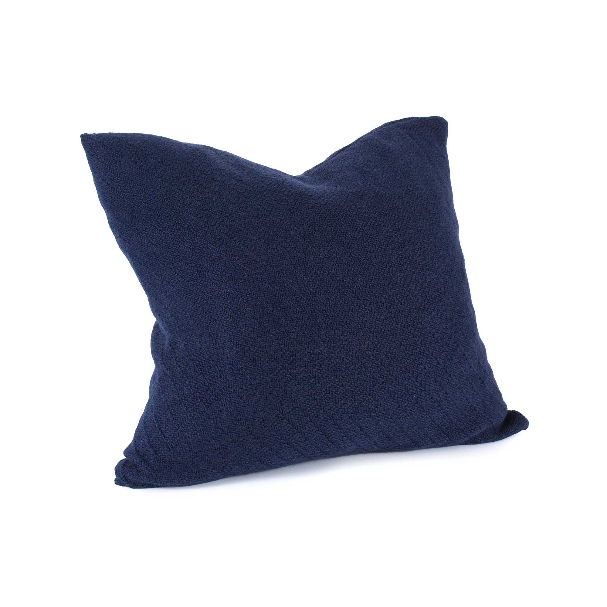 American Blanket Company - 100% Cotton Throw Pillows -  Navy Basket Weave Cotton Throw Pillows on white background