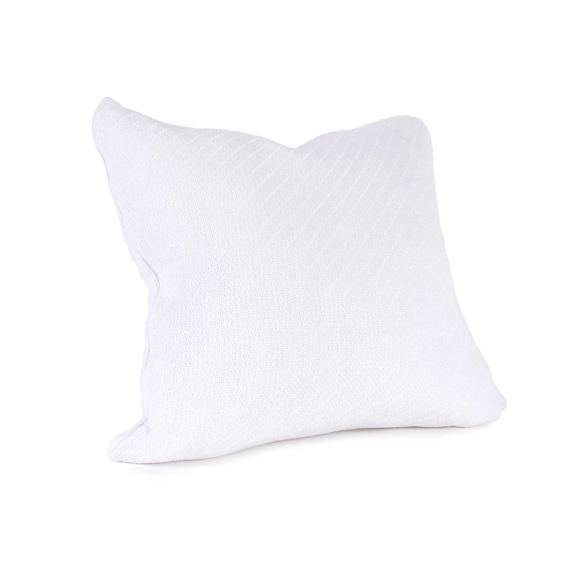 American Blanket Company - 100% Cotton Throw Pillows -  White Basket Weave Cotton Throw Pillows on white background