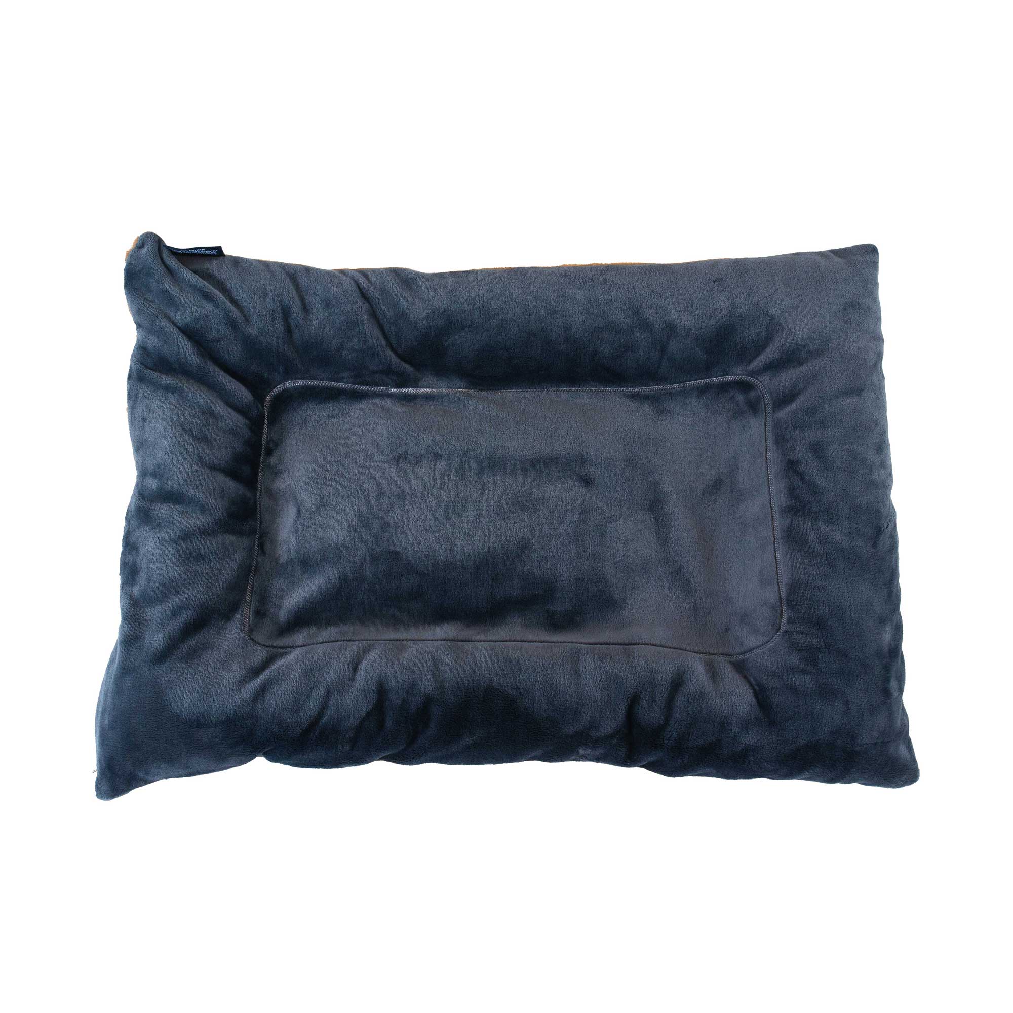 American Blanket Company - Luster Loft Fleece Pet Bed Lounger - overhead shot of patriot blue luster loft fleece pet bed lounger on a white background.